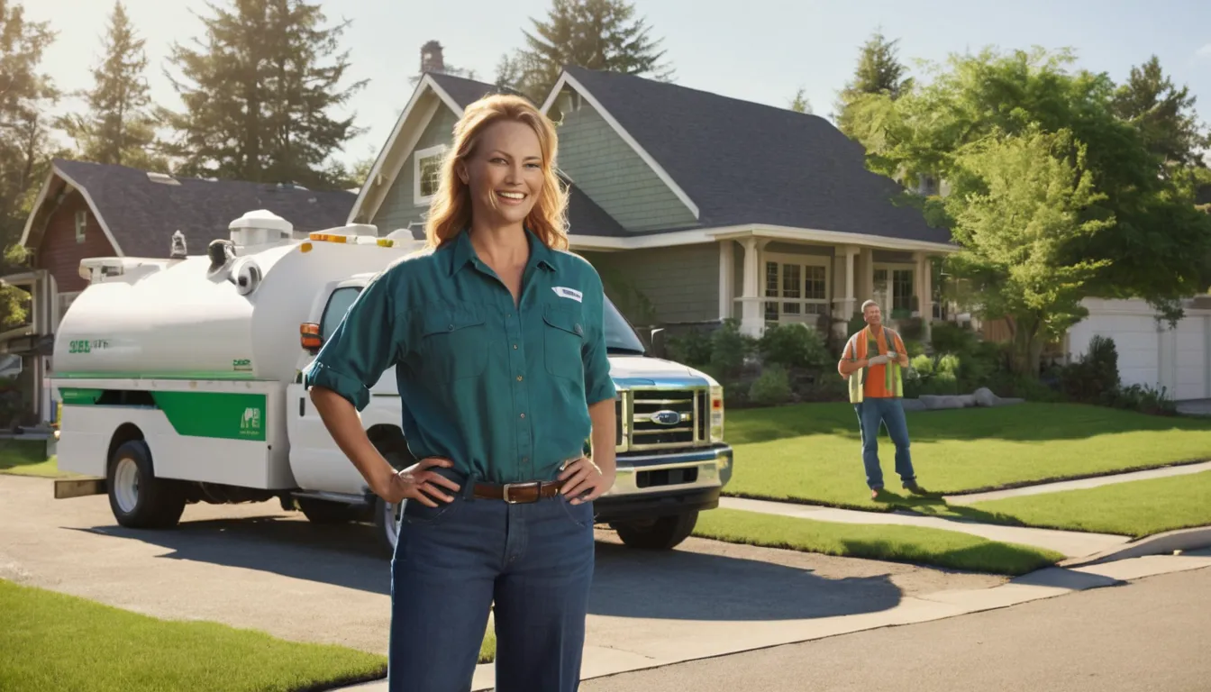 A friendly septic provider speaking with a homeowner in a front yard in Crystal Lake